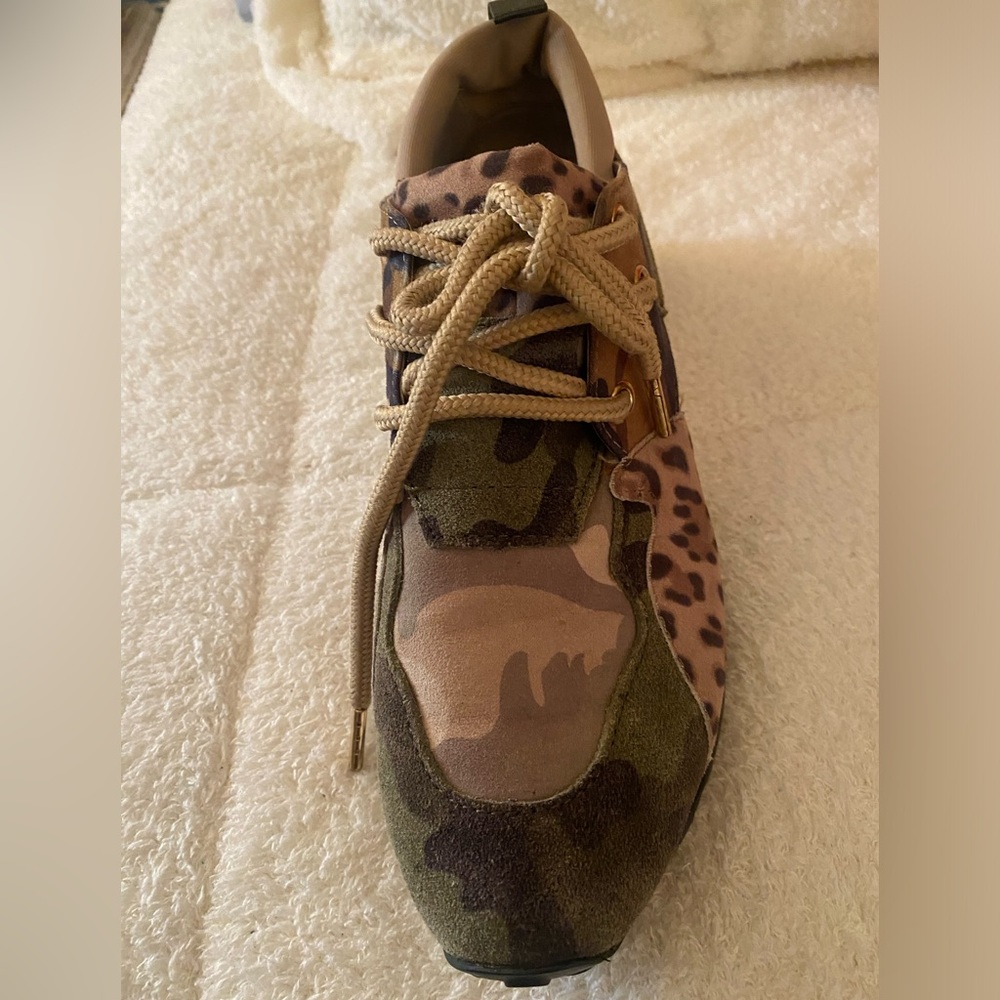 Camouflage and Leopard Print Sneaker